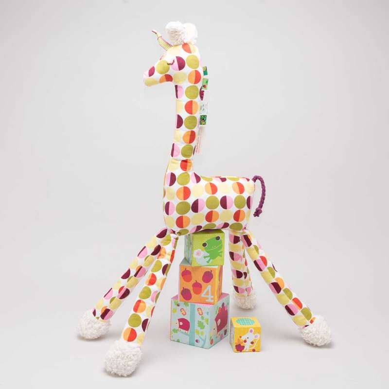 Gisela die Giraffe - Retromuster auf weiß