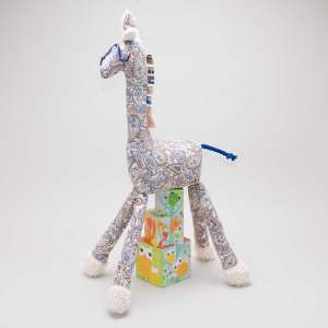 Gisela die Giraffe - Paisley groß braun blau